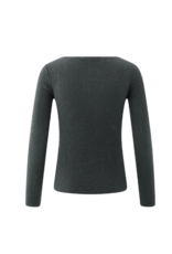YAYA Light Structured Knit Top in Oyster Black by YAYA