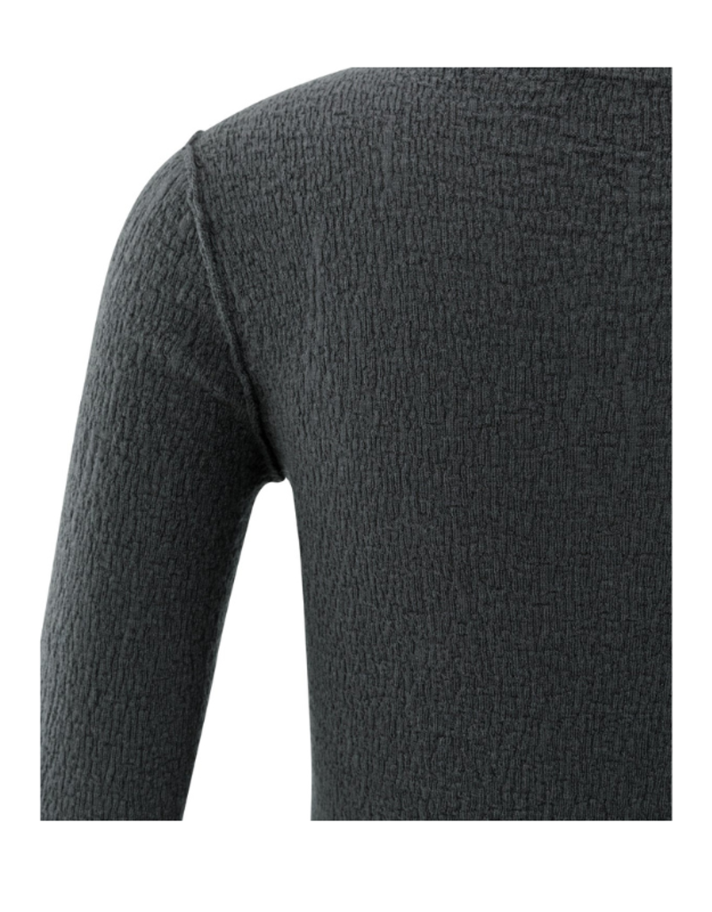 YAYA Light Structured Knit Top in Oyster Black by YAYA