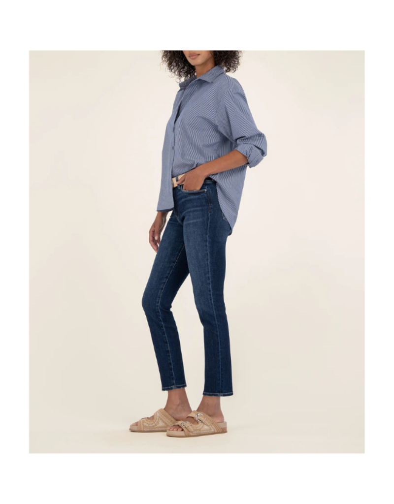 Kut from the Kloth Reese High Rise Fab Ab Ankle Straight Long 29" in Enchantment by Kut from the Kloth