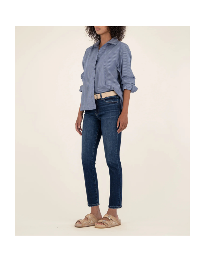 Kut from the Kloth Reese High Rise Fab Ab Ankle Straight Long 29" in Enchantment by Kut from the Kloth