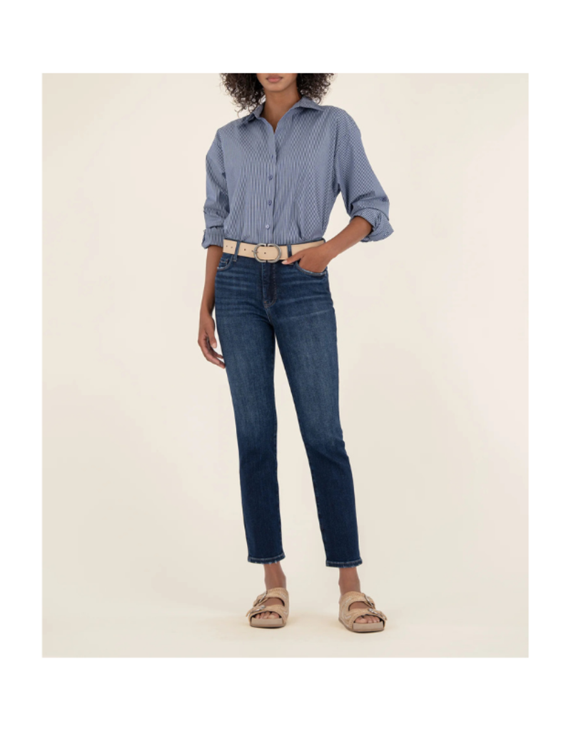 Kut from the Kloth Reese High Rise Fab Ab Ankle Straight Long 29" in Enchantment by Kut from the Kloth
