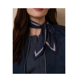 YAYA Striped Small Scarf in Inkwell Blue by YAYA