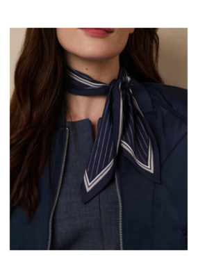 YAYA Striped Small Scarf in Inkwell Blue by YAYA