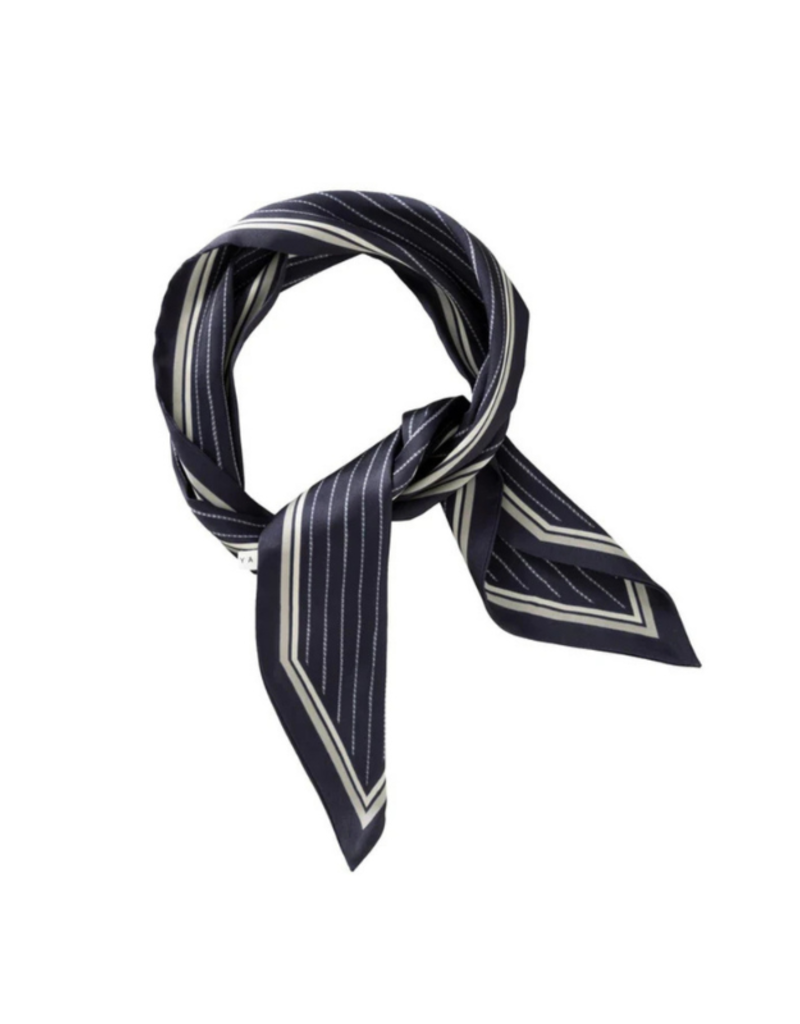 YAYA Striped Small Scarf in Inkwell Blue by YAYA
