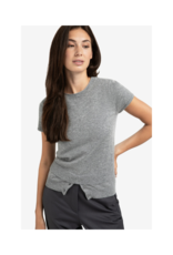 YAYA Shortsleeve Knit Top in Grey Melange by YAYA