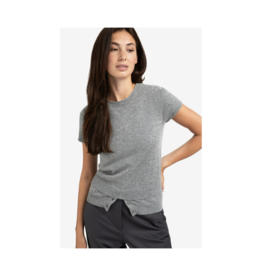 YAYA Shortsleeve Knit Top in Grey Melange by YAYA