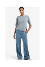 YAYA Jacquard Knit T-Shirt in Grey Melange by YAYA