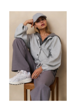 YAYA Sleeveless Knit Hoody in Grey Melange by YAYA