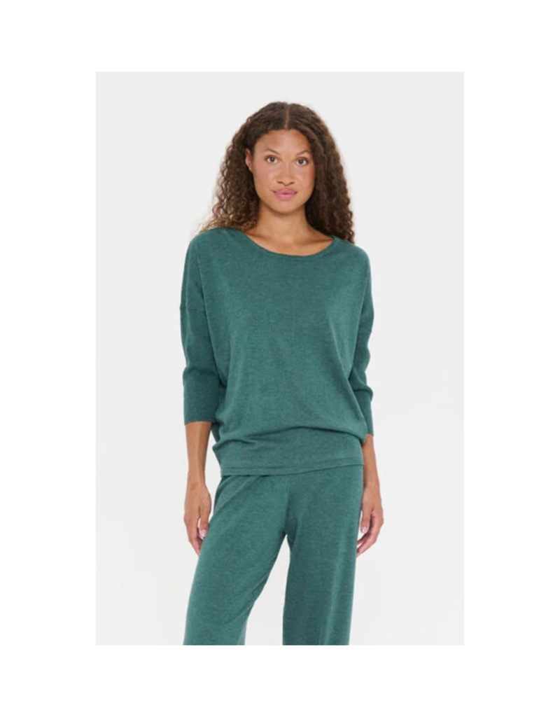 Saint Tropez Mila Round Neck Pullover in June Bug Melange Saint Tropez