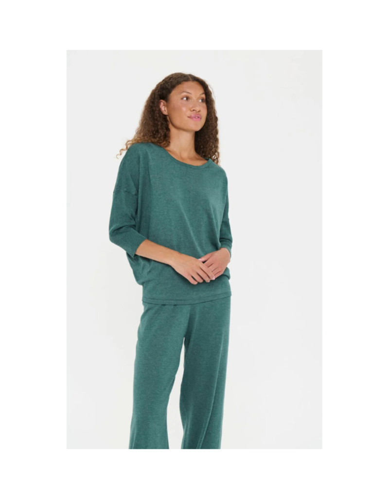Saint Tropez Mila Round Neck Pullover in June Bug Melange Saint Tropez