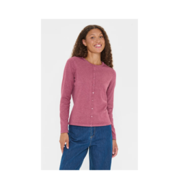 Saint Tropez Mila Cardigan in Red Violet Melange by Saint Tropez