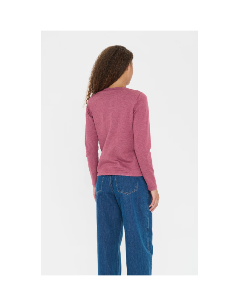 Saint Tropez Mila Cardigan in Red Violet Melange by Saint Tropez