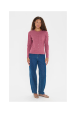 Saint Tropez Mila Cardigan in Red Violet Melange by Saint Tropez