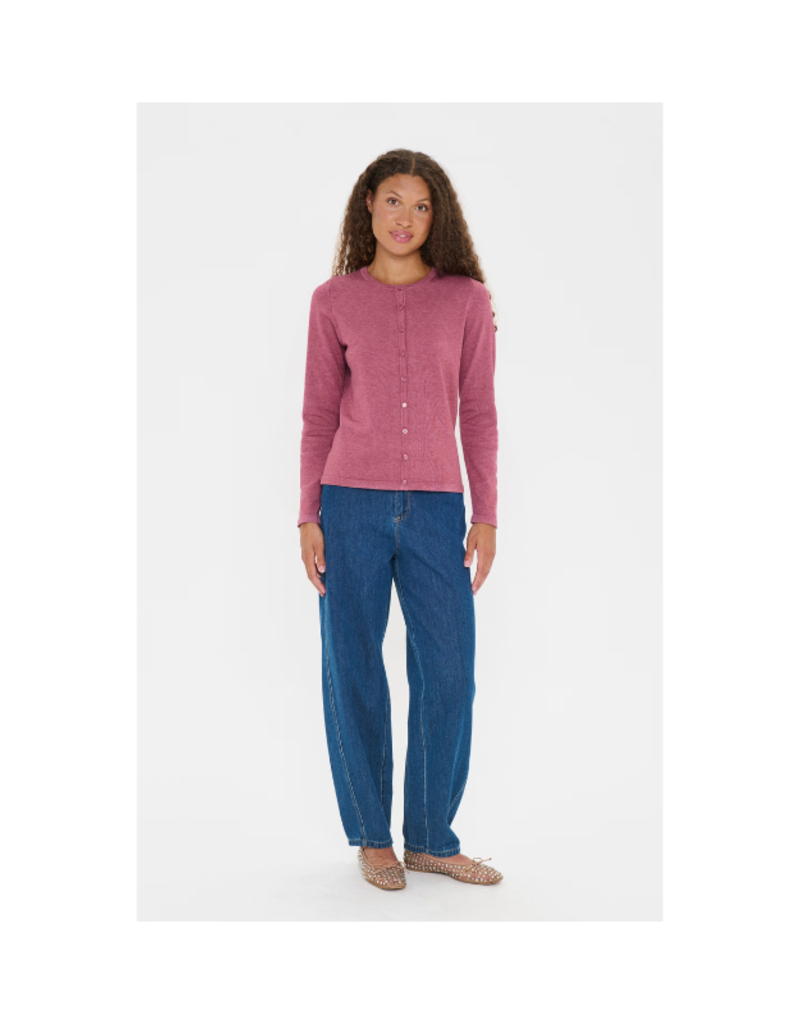 Saint Tropez Mila Cardigan in Red Violet Melange by Saint Tropez