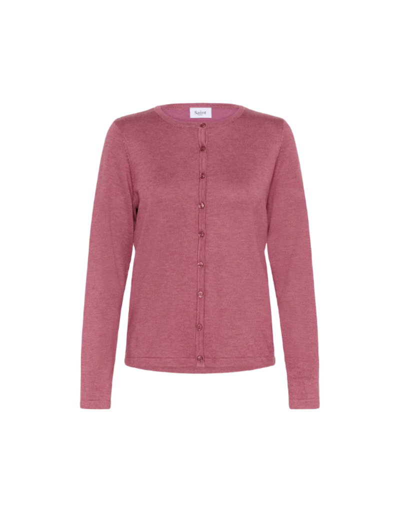 Saint Tropez Mila Cardigan in Red Violet Melange by Saint Tropez