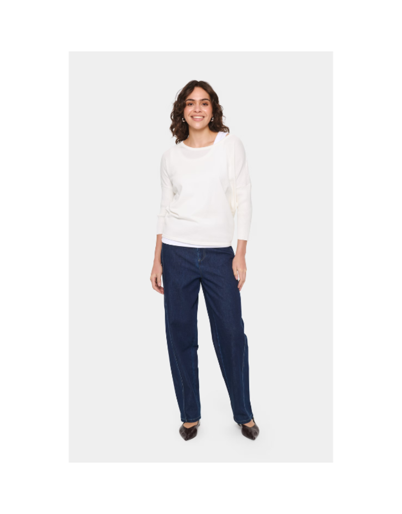 Saint Tropez Mila Roundneck Pullover in Ice by Saint Tropez