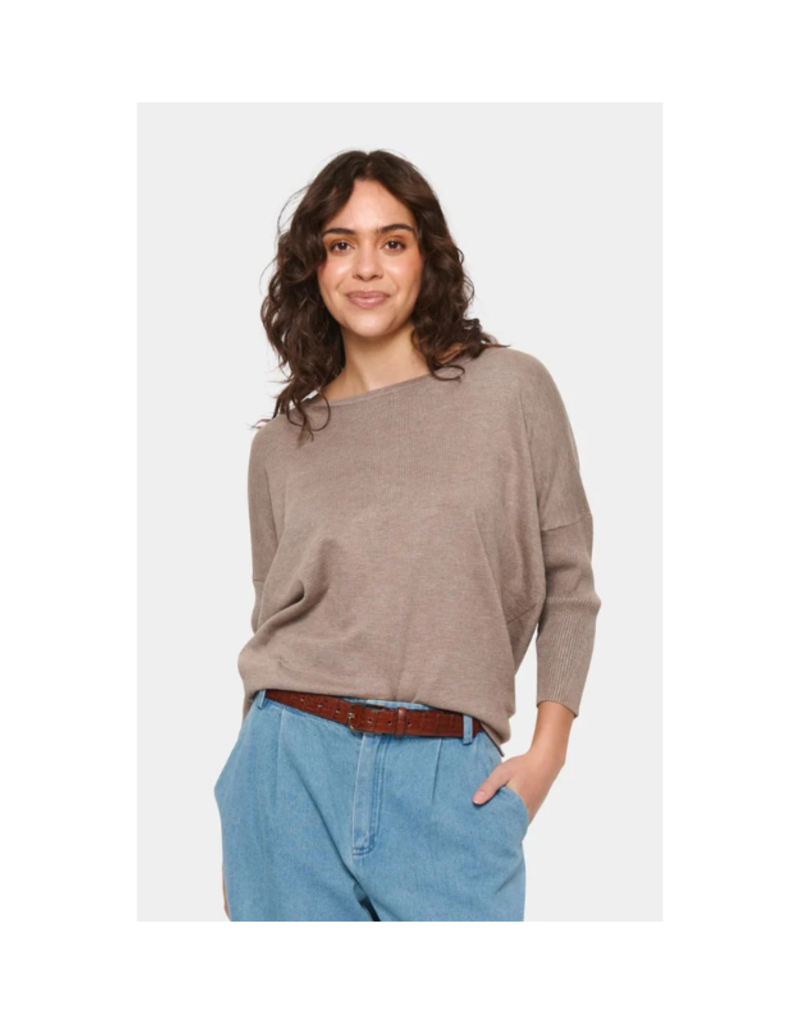 Saint Tropez Mila Roundneck Pullover in Atmos Melange by Saint Tropez