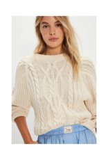 Free People Frankie Cable Sweater in Pearl by Free People
