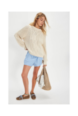 Free People Frankie Cable Sweater in Pearl by Free People