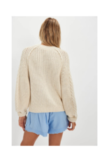 Free People Frankie Cable Sweater in Pearl by Free People