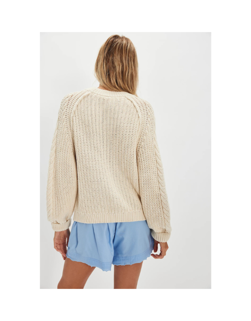 Free People Frankie Cable Sweater in Pearl by Free People