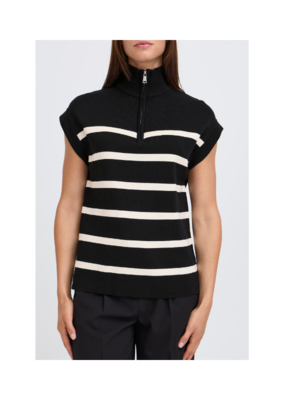 b.young Morla Halfzip Vest in Black Mix by b.young