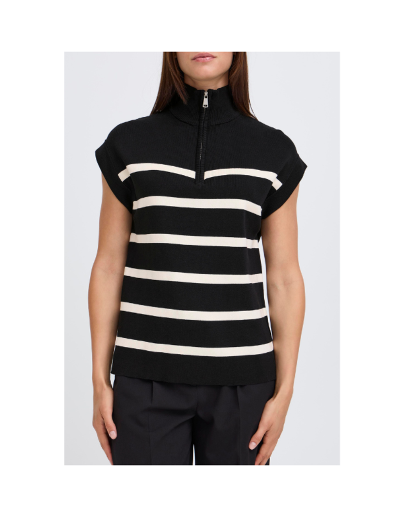 b.young Morla Halfzip Vest in Black Mix by b.young