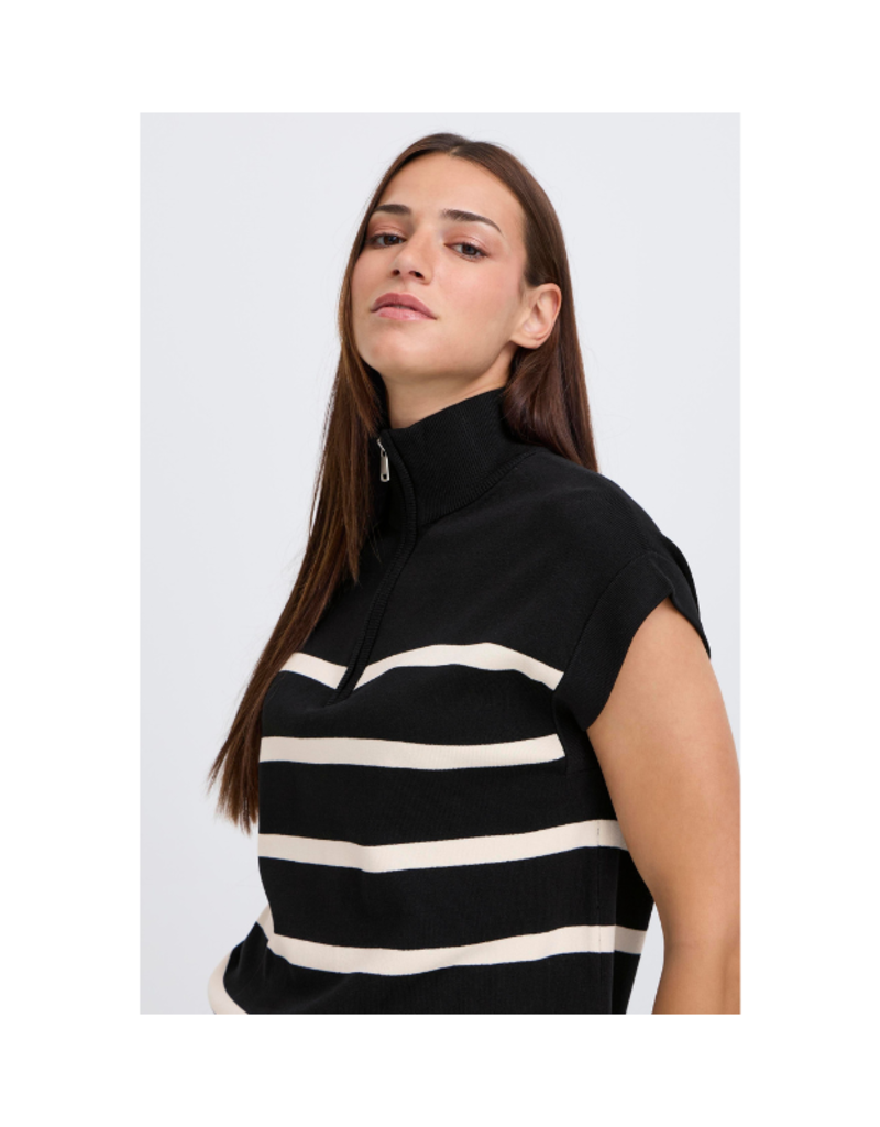 b.young Morla Halfzip Vest in Black Mix by b.young