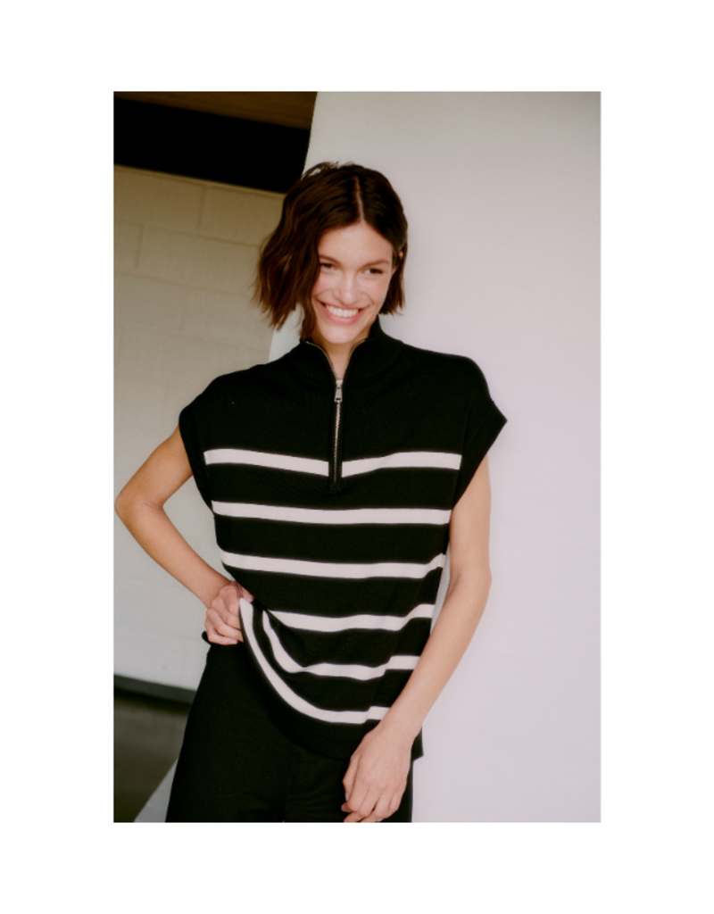 b.young Morla Halfzip Vest in Black Mix by b.young