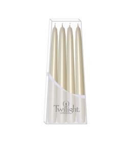Twilight Metallic Tapered Candles in Champagne 4 pack