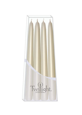 Twilight Metallic Tapered Candles in Champagne 4 pack