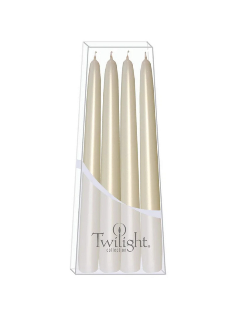 Twilight Metallic Tapered Candles in Champagne 4 pack