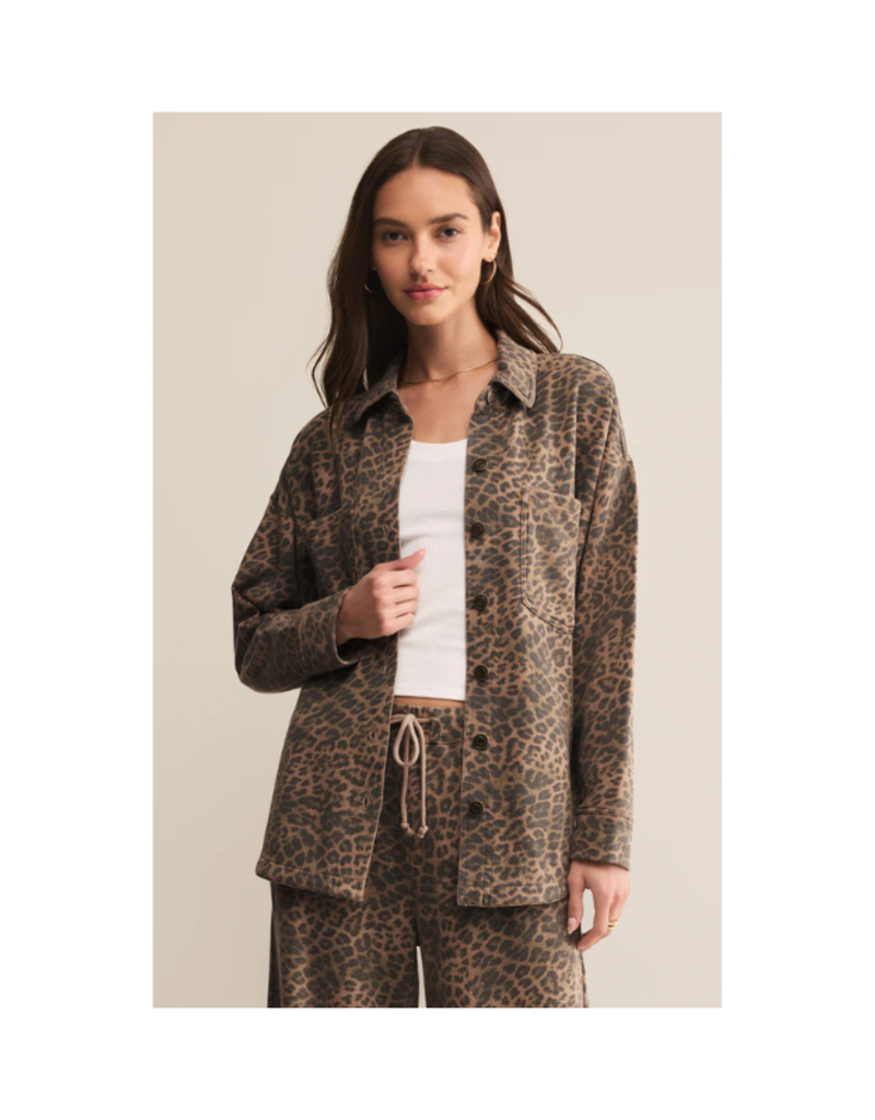 Z Supply All Day Leopard Jacket in Desert Tan by Z Supply
