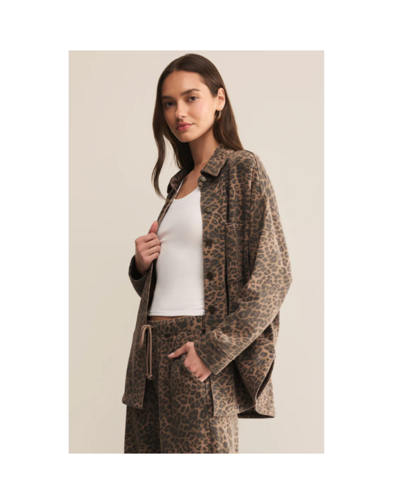 Z Supply All Day Leopard Jacket in Desert Tan by Z Supply