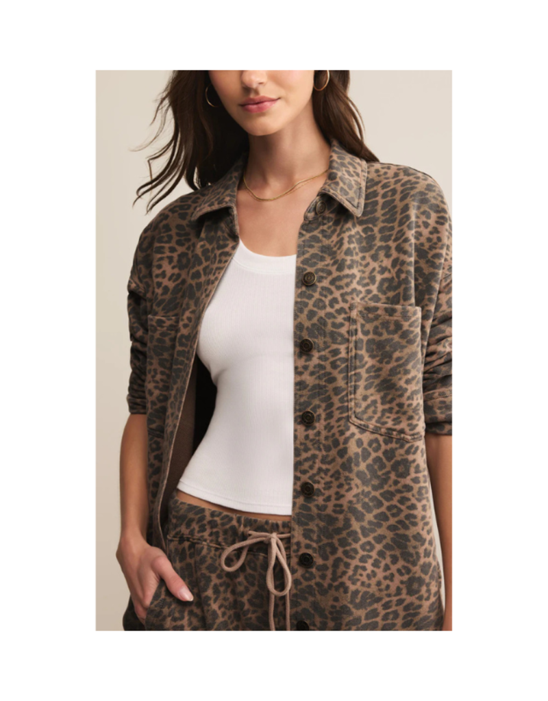 Z Supply All Day Leopard Jacket in Desert Tan by Z Supply