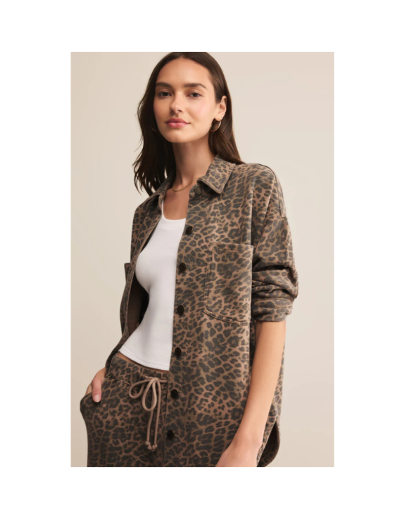 Z Supply All Day Leopard Jacket in Desert Tan by Z Supply