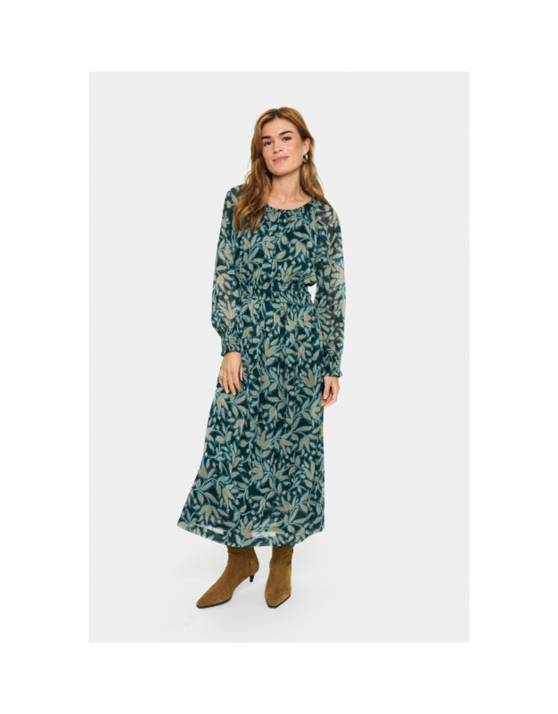 Saint Tropez Maxine Dress in Pine Autumn Floral by Saint Tropez