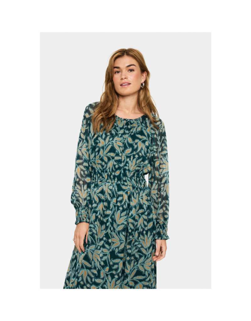 Saint Tropez Maxine Dress in Pine Autumn Floral by Saint Tropez