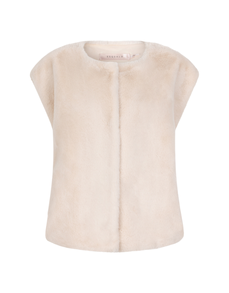 Esqualo Bodywarmer Vest in Faux Fur Natural by Esqualo