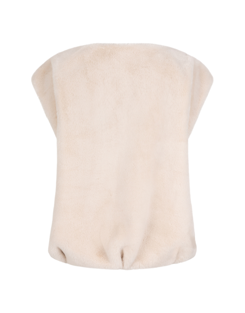 Esqualo Bodywarmer Vest in Faux Fur Natural by Esqualo