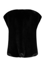 Esqualo Bodywarmer Vest in Faux Fur Black by Esqualo