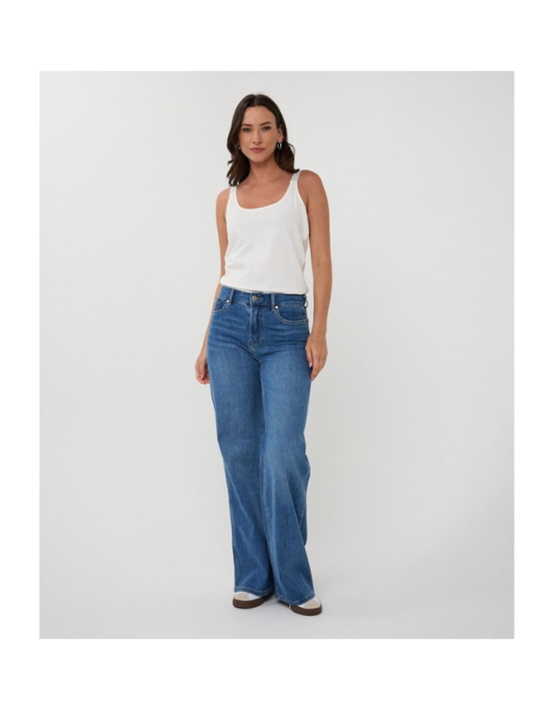 Esqualo Wide Leg Jeans in Blue Wash by Esqualo