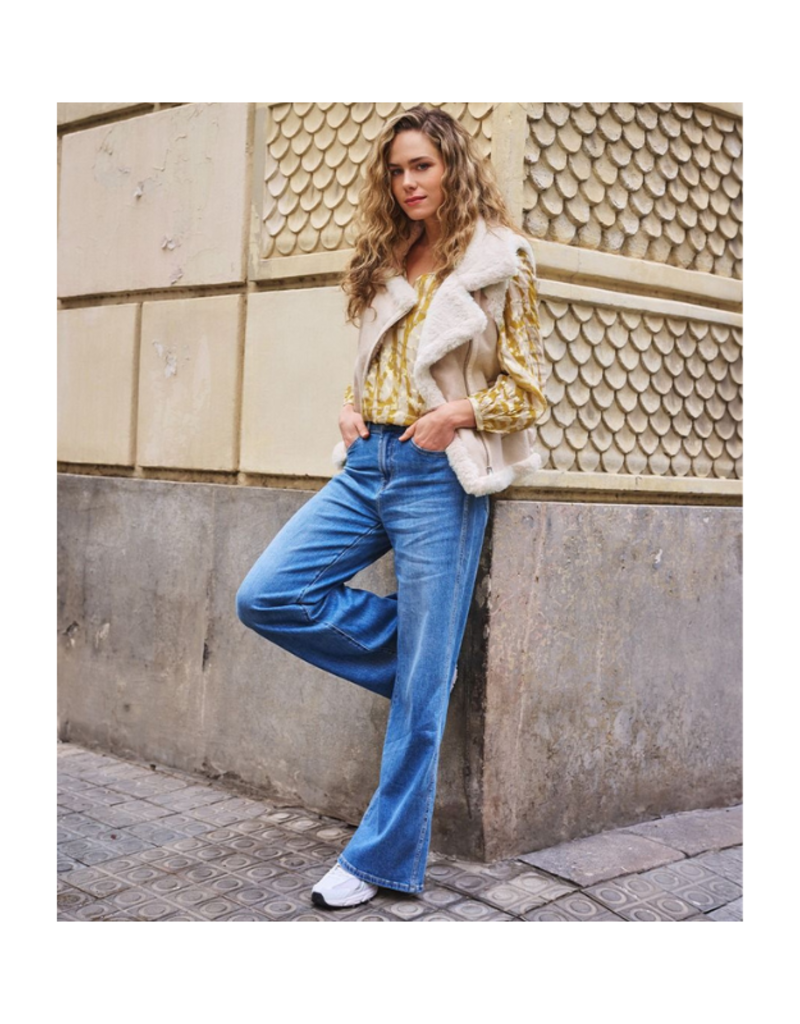 Esqualo Wide Leg Jeans in Blue Wash by Esqualo