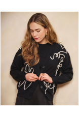 Esqualo Tape Patch Cardigan in Black by Esqualo