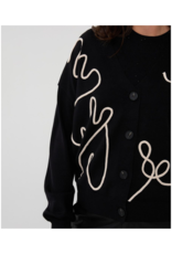 Esqualo Tape Patch Cardigan in Black by Esqualo