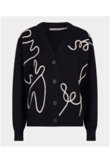 Esqualo Tape Patch Cardigan in Black by Esqualo