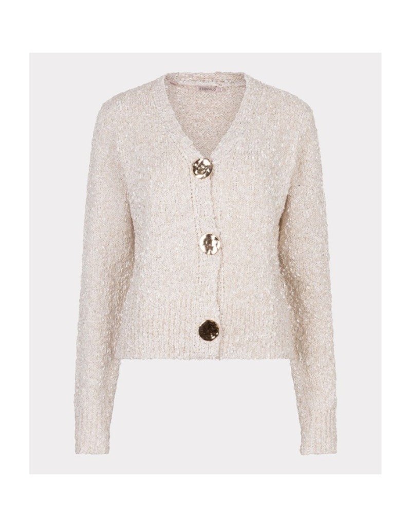 Esqualo Fancy Button Cardigan in Off White by Esqualo