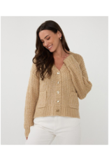 Esqualo Oversize Lurex Cardigan in Light Sand by Esqualo