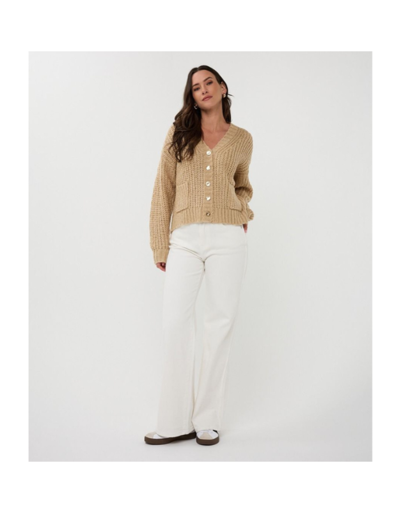 Esqualo Oversize Lurex Cardigan in Light Sand by Esqualo