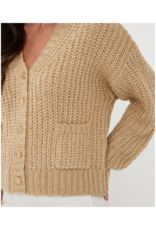 Esqualo Oversize Lurex Cardigan in Light Sand by Esqualo